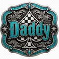 Daddy Checkered Spade Belt Buckle PNG — Digital Download