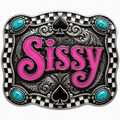 Sissy Checkered Spade Belt Buckle PNG — Digital Download